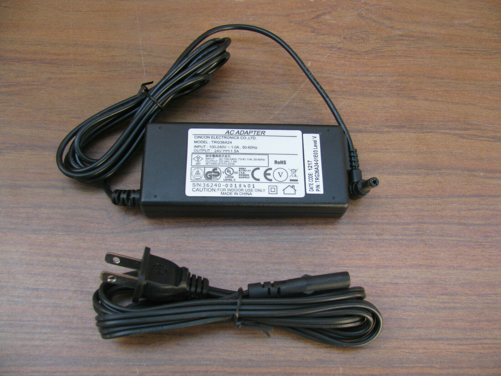 NEW Cincon TR36A24 AC Adapter ITE Power Supply 24V 1.5A